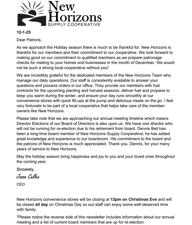 December 2025 Newsletter
